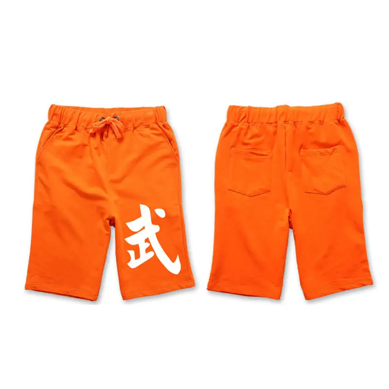 Летние мужские шорты для бокса, 4 цвета, кунгфу, Хлопковые Штаны для боевых искусств, спортивные брюки для фитнеса - Цвет: Orange