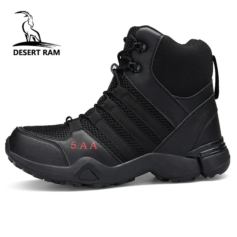 DESERT RAM Brand Men's Boots Winter Men Chukka Military Combat Boots Leather Desert Work Safety Shoes Tactical Army Ankle Boot