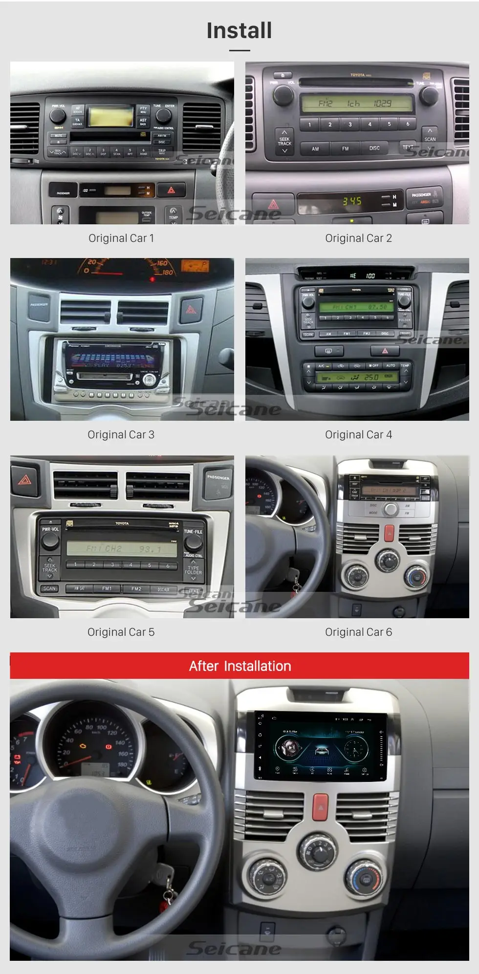 Seicane Android 8,1 2DIN универсальный 200*100 мм Автомобильный плеер для TOYOTA COROLLA Camry бренд Land Cruiser Hilux gps навигация радио