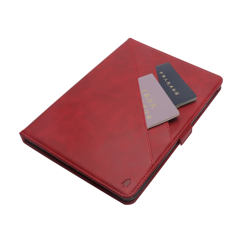 Винтажный кожаный чехол для iPad Pro, 12,9 дюймов, флип-чехол,,, отделение для карт, двойной держатель, кошелек, фоторамка, умный чехол - Цвет: Красный