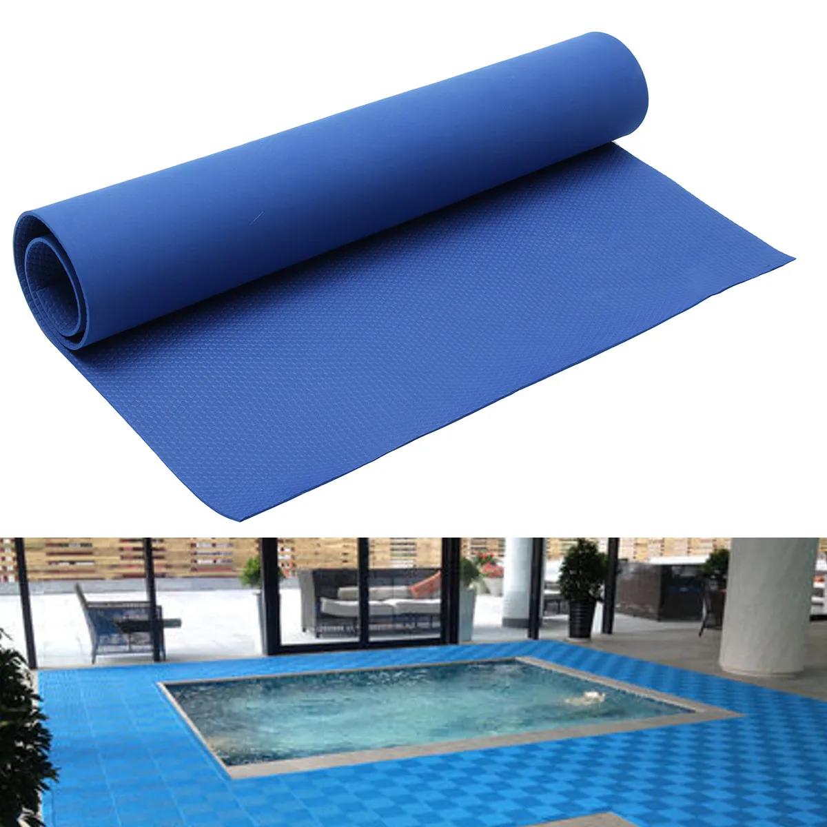 

Blue Above Ground Swimming Pool Hydro Tools Ladder Step Anti-skid Pad Mat Liner Non-Slip Protection Pool Accessories 4 Sizes