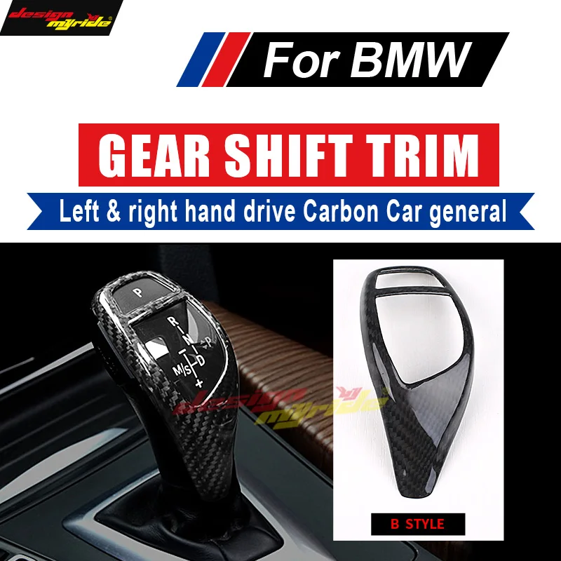 

B-Style For BMW E81 E82 E87 E88 F20 1-Series Left & Right hand drive Carbon Fiber car genneral Gear Shift Knob Cover Decorations