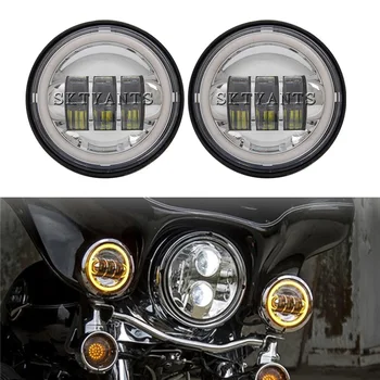 

a pair 4.5 inch Fog Lights Yellow DRL Angel Eyes Halo ring Light Auxiliary Driving Passing Motorcycle