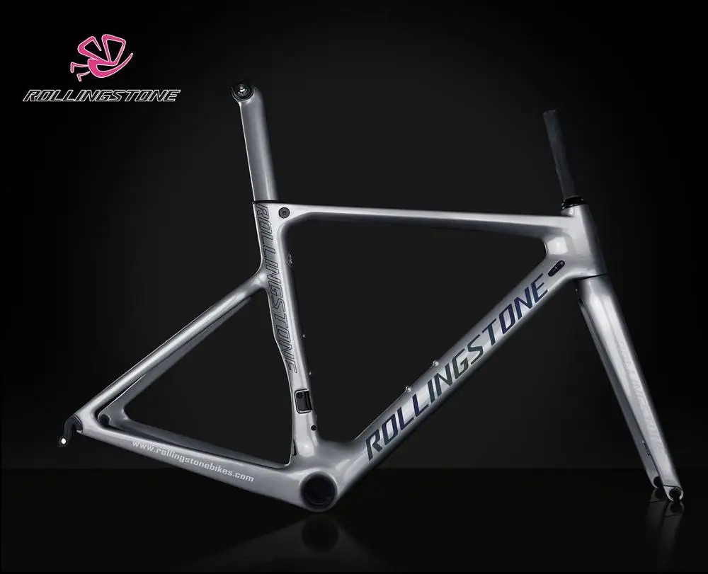 Excellent ROLLING STONE FINDER Road Carbon Frame set UCI approval Aero road frame set Chameleon Silver paint 45cm 47cm 50cm 52cm 3