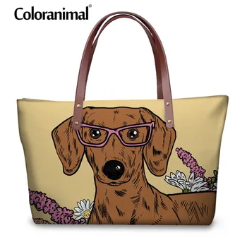 

Coloranimal Cute 3D Puppy Dog Dachshund Print Women Large Shopper Bag Fashion Luxury Design Handbag High Quality Shoulder Pouch