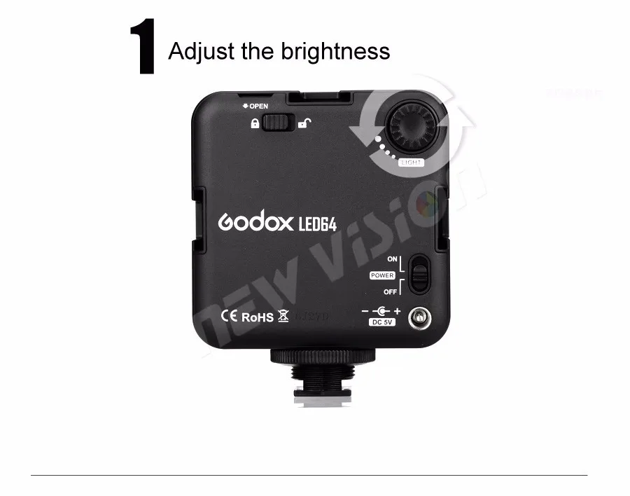 Godox LED64 5500~ 6500K видео светильник профессиональный универсальный для макросъемки фотожурналистов видеосъемка