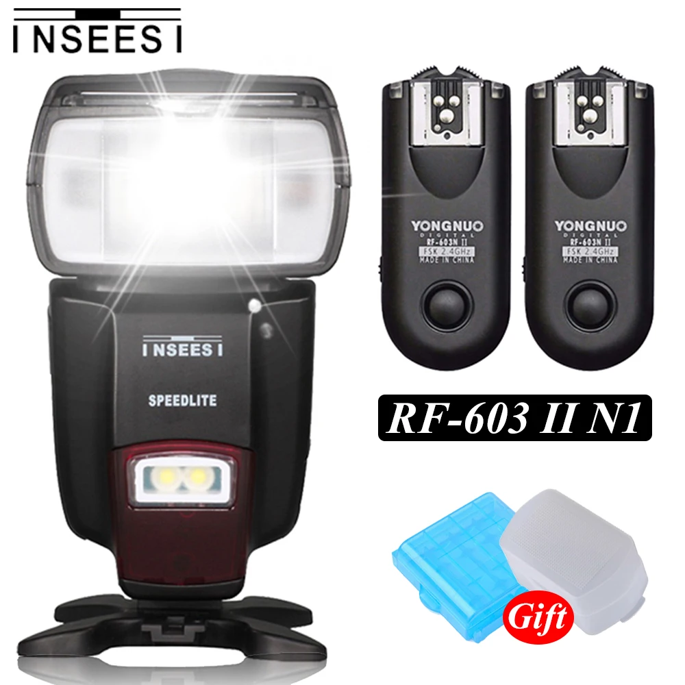 

INSEESI IN-560IV Flash Speedlite &YongNuo Wireless RF-603II N1 Flash Trigger Transceiverfor Nikon D800 D700 D300 D2X D2H D200 D1