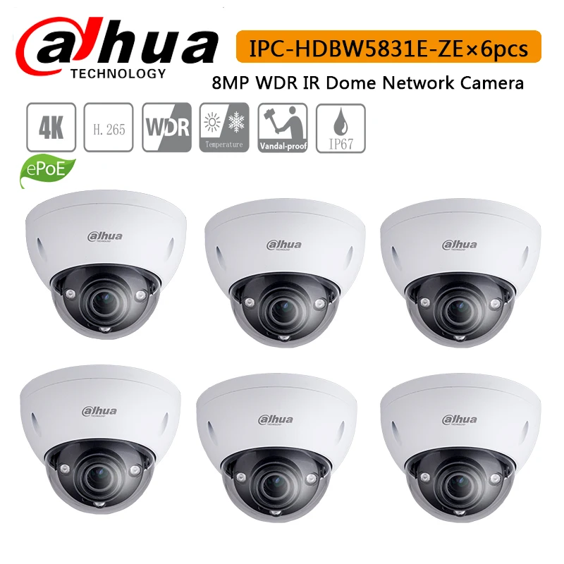 DH оригинальный IPC-HDBW5831E-ZE 8MP WDR ИК купольная сетевая Камера 2 7 мм-12 мм