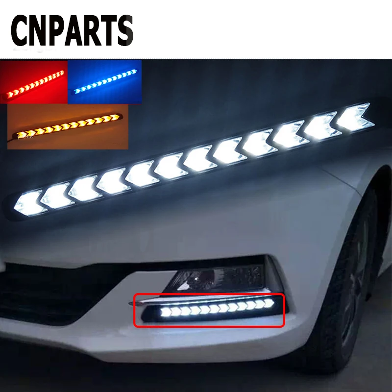 

CNPARTS 2PCS For Hyundai Tucson 2017 Solaris ix35 i30 Suzuki Swift Mitsubish ASX Car LED DRL Fog Lamp Turn Signals With Yellow