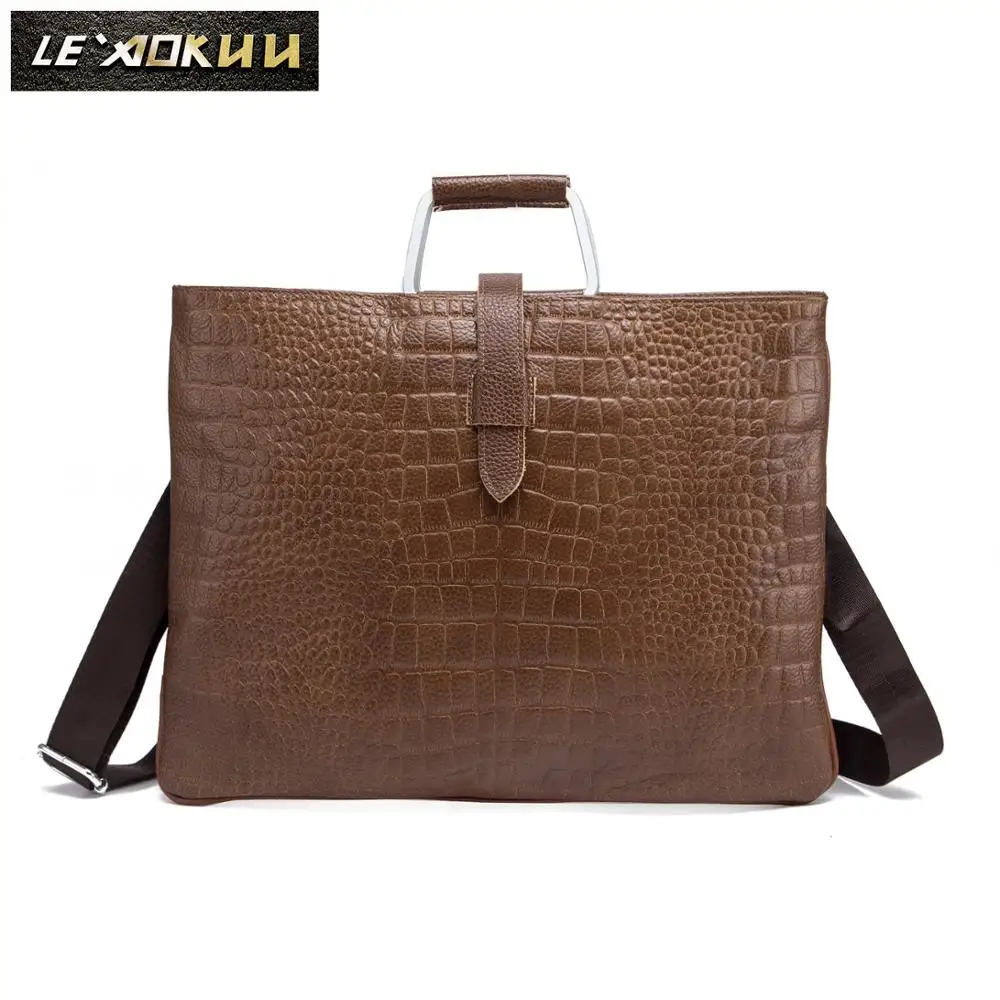 

Original Leather Fashion Design Men Briefcase Business 15" Computer Laptop Case Attache Messenger Bag Portfolio 3091