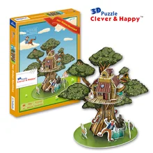 Игрушек! 3D головоломка умная и счастливая Бумажная модель герр волкс Baumbaus дерево дом сборная игрушка подарок на день рождения 1 шт