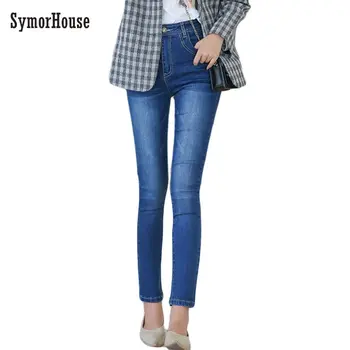 

Jeans for Women mom Jeans High Waist Jeans Woman High Elastic plus size Stretch Jeans female washed denim skinny pencil pants