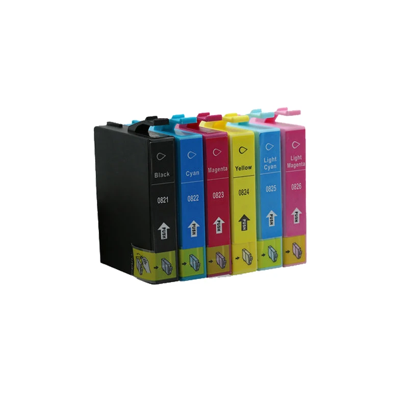 12 шт. чернильный картридж Luocai для epson T0821 T0826 Stylus R390/R270/R290/R295/RX590/RX615/RX610/RX690 принтер