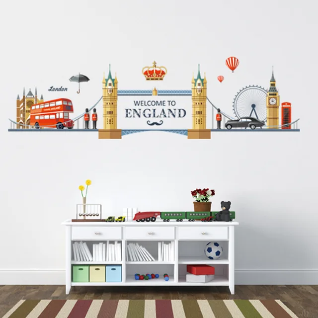 United Kingdom London Street Landscape Wall Stickers Living Room Tv United Kingdom London Street Landscape Wall Stickers Living Room Tv Backdrop Study Uk Ben
