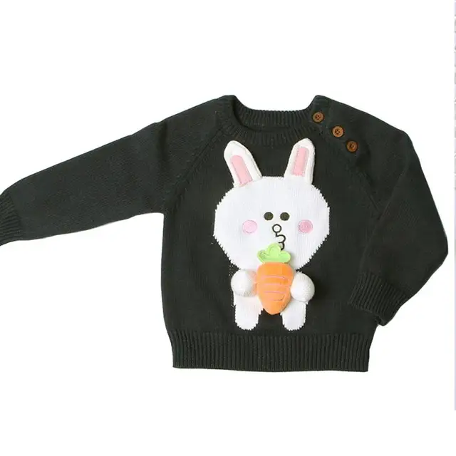 New Baby Kids Children Handmake Rabbit Long Sleeves Knit Sweater Tops Blouses children's Coat 