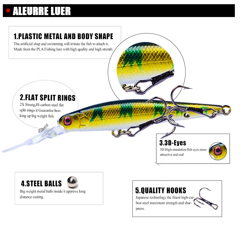 ALEURRE 1 PCS 12.5cm 14g japan Hard Bait Laser Minnow Fishing Lure