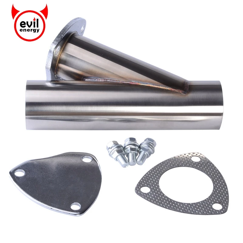 evil energy 3" Inch Stainless Steel Exhaust Cutout Y Pipe Cutout With