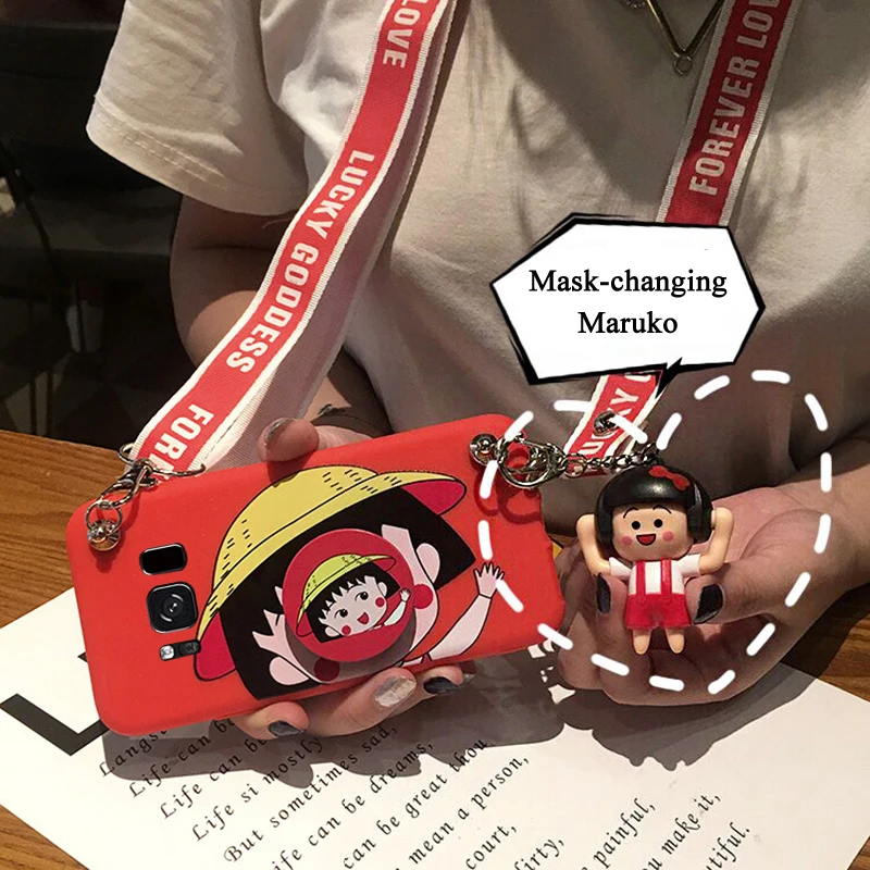 Силиконовый чехол Maruko для Samsung S9 S8 S7 Galaxy S8/S9 + ремешок через плечо S6 edge Note 8/9/5