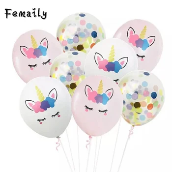 

10pcs Unicorn Party Balloons Birthday Baloon Unicorn Decoration Latex Confetti Balloon Birthday Party Decoration Balloons