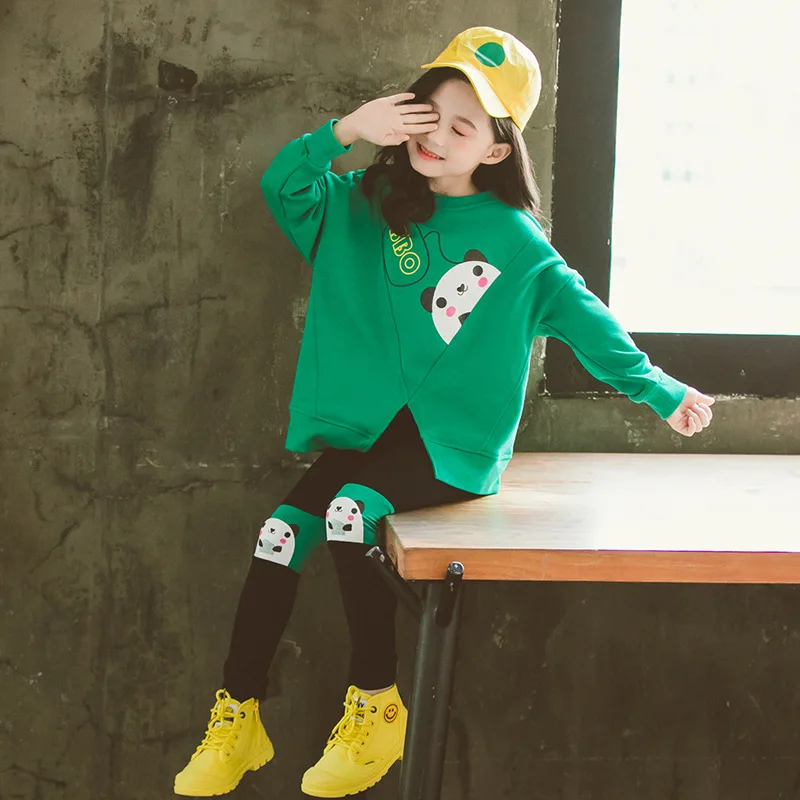 

2019 Teenagers New Back To School Clothes Girls Outfits Teen Girls Clothing Autumn Sports Suit 6 8 10 12 Ubrania Dla Dziewczynek
