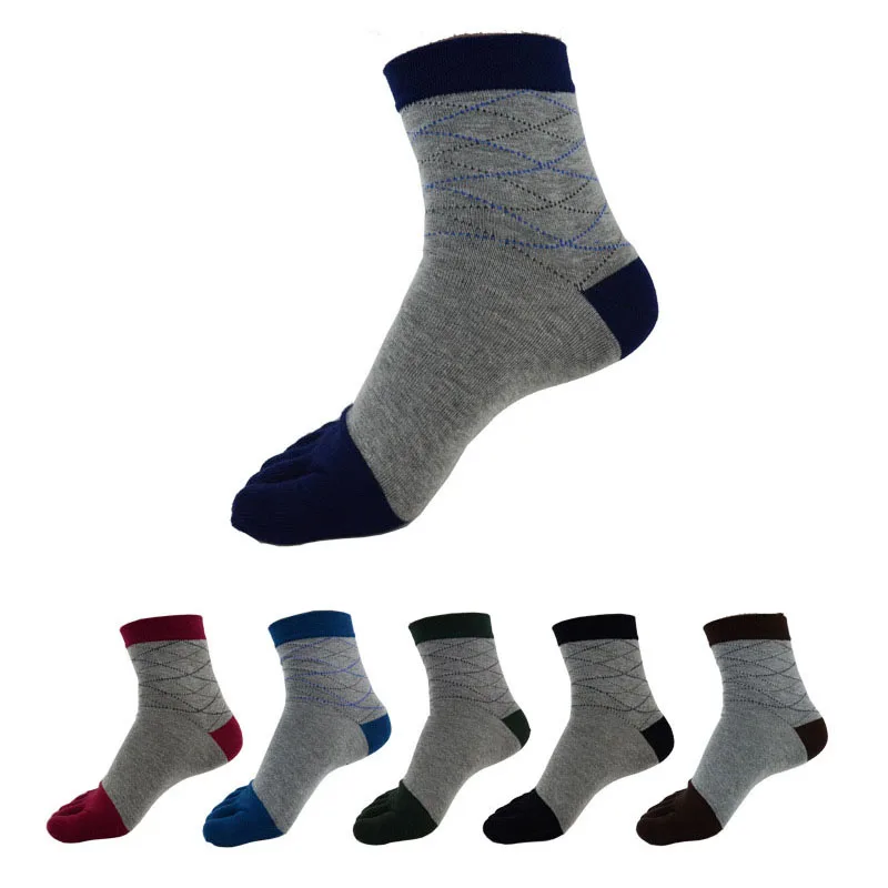 6 Pairs/Lot Novelty Bamboo Fiber Five Toe Socks Men Business 2017 Crew