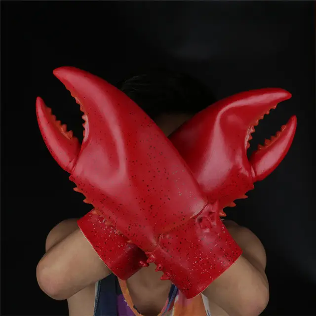 1 pair halloween latex lobster crab claws cosplay costume gloves