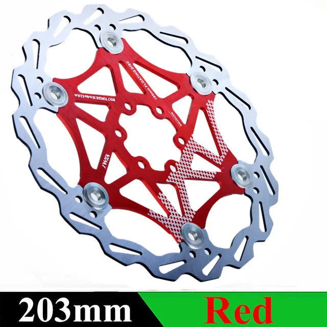 Vxm Велосипеды Дисковый Тормоз MTB DH тормоза поплавок плавающей диски 160 мм/180 мм/203 мм hydreaulic тормозных колодок поплавок роторов Запчасти для велосипеда - Цвет: VXM 203mm Red