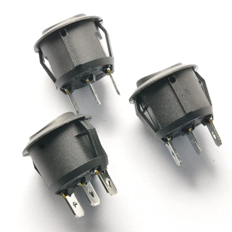 Rocker round Switch KCD1-105 10A/125V 6A/250V Black 3p 3 files (10pcs) | Обустройство дома