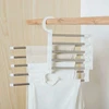 2022 Multifunction Stainless Steel 5-in-1 Portable Pants Hanger Double Hooks Clothes Hangers Clothes Storage Racks Drying Rack ► Photo 3/6