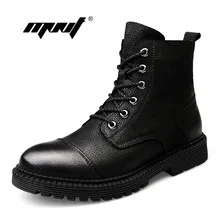 Genuine Leather Men Boots Plush Fur Warm Snow Boots Shoes Men Vintage Classic Ankle Boots Rubber Non Slip Outdoor Winter Shoes fall non slip booties genuine leather shoes full grain black high top faux fur ankle handmade men winter mens zipper dress boots
