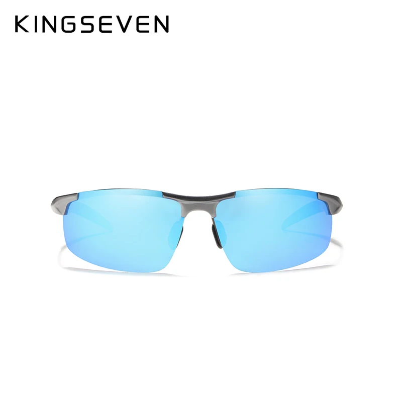 KINGSEVEN, Мужские поляризационные солнцезащитные очки, цветные, алюминиево-магниевые, солнцезащитные очки для рыбалки, вождения, прямоугольные, без оправы, оттенки