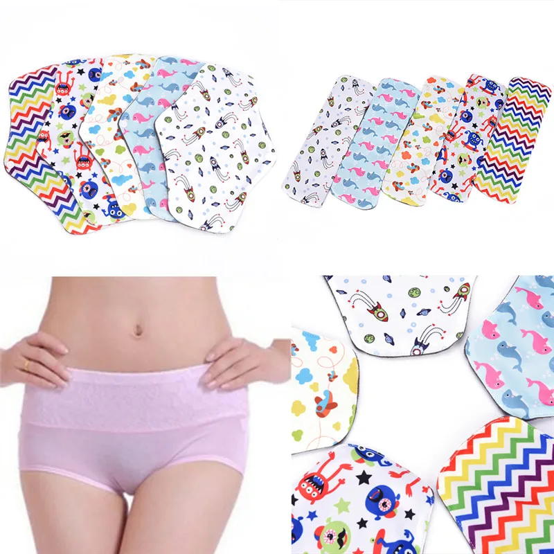 Women Hygiene Sanitary Pad Reusable Washable Panty Liner Bamboo Cloth Mama Menstrual Sanitary Nappy Towel Pad Randomly