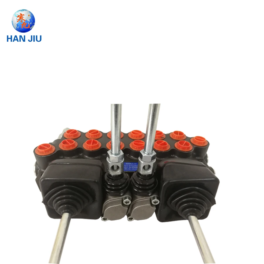 6 Spool 2 Joysticks Monoblock Hydraulic Directional Control Valve 11gpm 40L