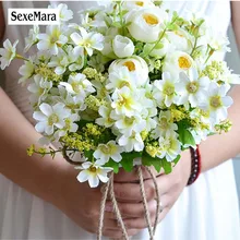 SexeMara Свадебный букет ручной работы искусственный цветок «Роза» buque casamento свадебные искусственные цветы украшения