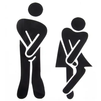 

2Pcs Funny Toilet Entrance Sign Decal Vinyl Sticker For Shop Office Home Cafe Hotel decor Hot Search
