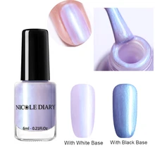 NICOLE DIARY 6 мл перламутровый лак для ногтей фиолетового цвета Отшелушивающий лак для ногтей на водной основе украшение для ногтей с белой основой