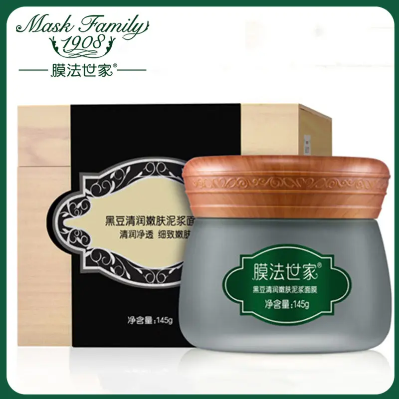 

Mask Family Black Bean Moisturizing Mud Mask Washable Oil Control Brighten Facial Mask Remove Exfoliate Blackhead Face Cream