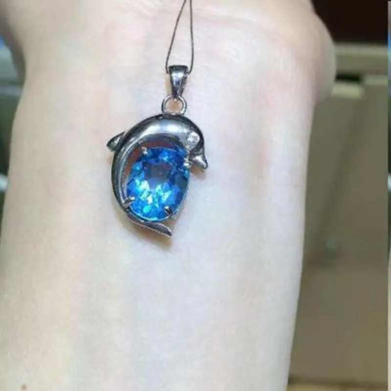 

2017 Qi Xuan_Blue Stone Simple Elegant Pendant Necklace_Real Blue Stone Necklace_Quality Guaranteed_Manufacturer Directly Sale