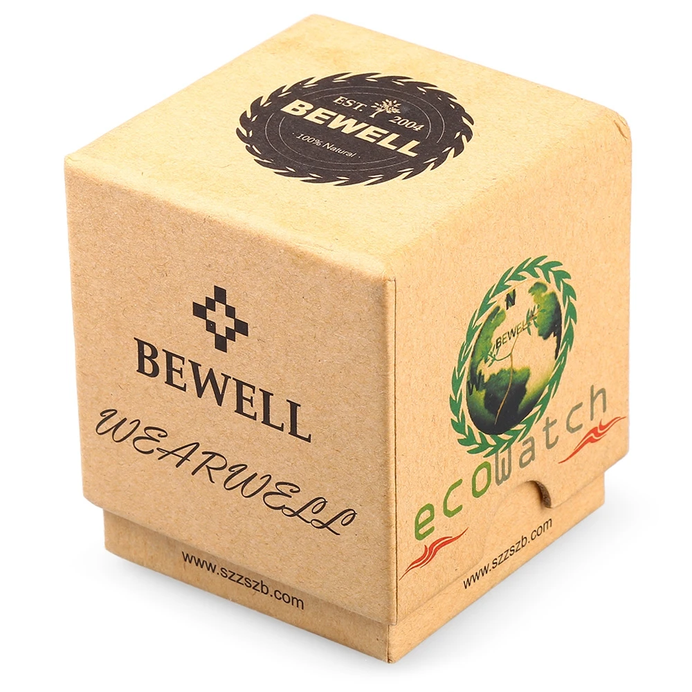 Новый BEWELL роскошные деревянные мужские Кварцевые водонепроницаемые светящиеся