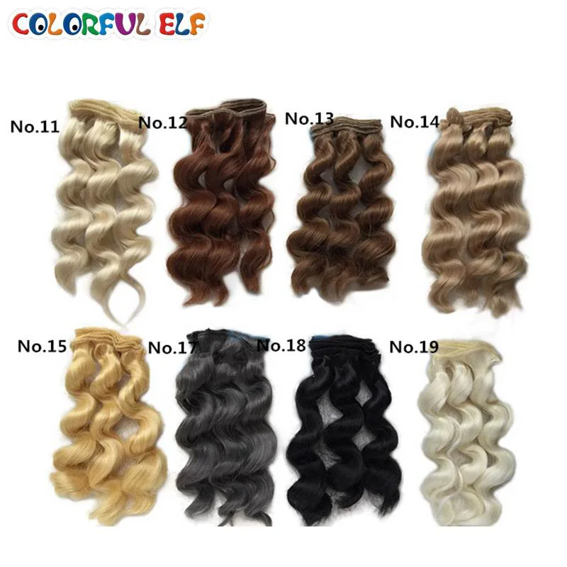 1Pcss/lot 15CM*100CM BJD SD DIY Curly Wigs High Temperature Wire Doll Hair Involtini Alla Romana Thick bjd Wig