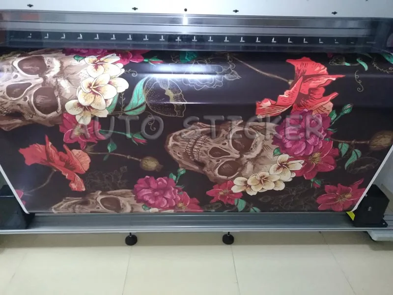 Flower Skull sticker bomb car wrapping 66
