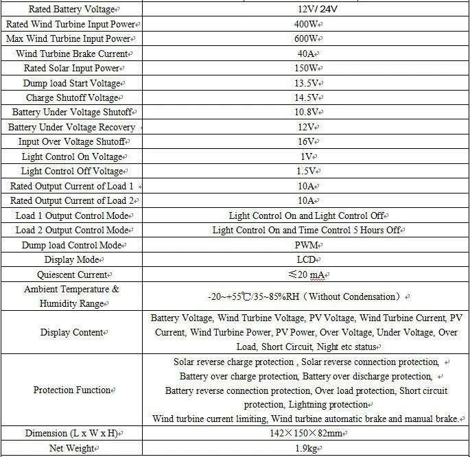 400W 12 V/24 V PWM ветро-солнечной гибридной с сенсонрым экраном ветровых турбин в Китае(стандарты CE, по ограничению на использование опасных материалов в производстве/ISO9001 одобренный и 3 года гарантии
