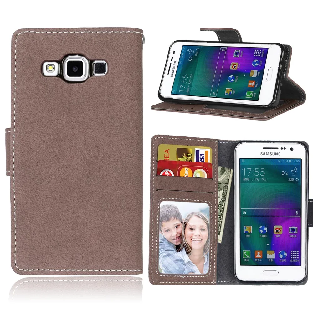 Brown Кошелек из искусственной кожи чехол для samsung Galaxy A3 A3000 чехол s с подставкой Держатель для карт телефон сумка роскошный флип-чехол для samsung A3 - Цвет: Brown