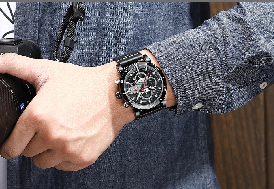 Для мужчин s часы NAVIFORCE люксовый бренд водонепроницаемые кварцевые часы мужские модные кожаные спортивные наручные часы Мужские часы Relogio Masculino