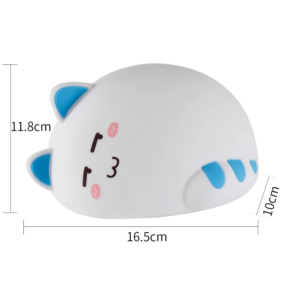 Силиконовый светодиодный ночник с мультяшным котом, USB лампа для спальни, ночник для детского дня, подарок на праздник