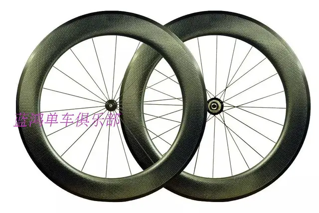 Best price at $406 Cheap free shipping Golf surface carbon wheels 80mm height 25mm width carbon fiber wheel rim hole circle the surface