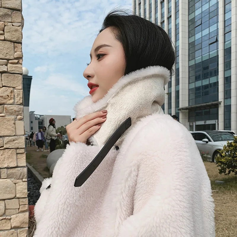 Real Fur Coat Women Korean Sheep Shearling Winter Coat Women Lamb Fur Jacket Windbreaker Abrigos Mujer Invierno MK188YY579