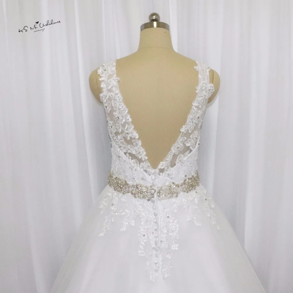 Замок бальное платье Свадебные платья Abiti Da Sposa кружевное свадебное платье пояс с кристаллами винтажное свадебное платье Vestidos de Noiva