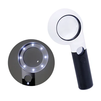 

9 LED Handheld Magnifier 20X Illuminated Magnifier For Optical Glasses Lens Magniying Glass Jewelry Reading
