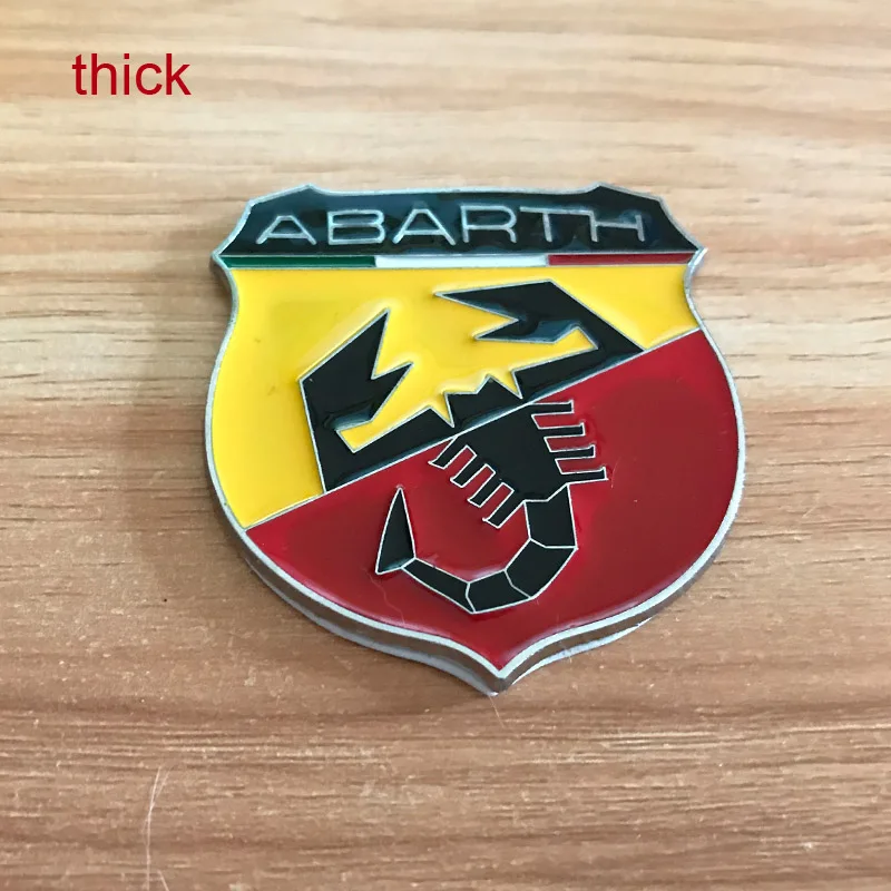 Алюминиевая наклейка s для ABARTH итальянская модификация Автомобильная наклейка с эмблемой для Fiat 500 Alfa Romeo ferrari lamborghini аксессуары - Название цвета: thick